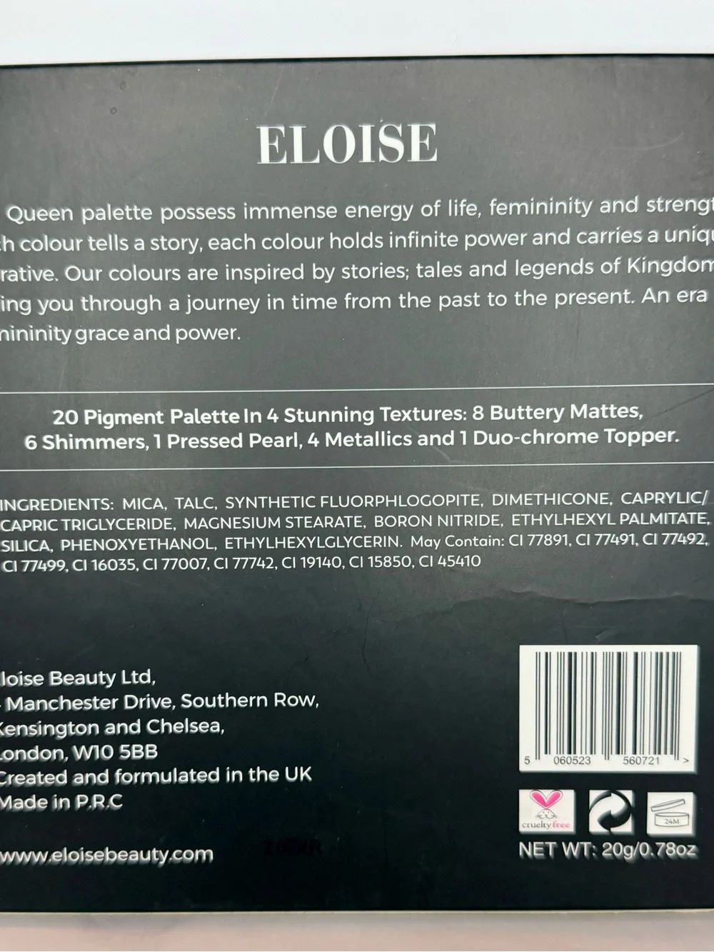 👑 The Queen Eloise Eyeshadow Palette | 20 Rich Matte & Shimmer Shades NIB